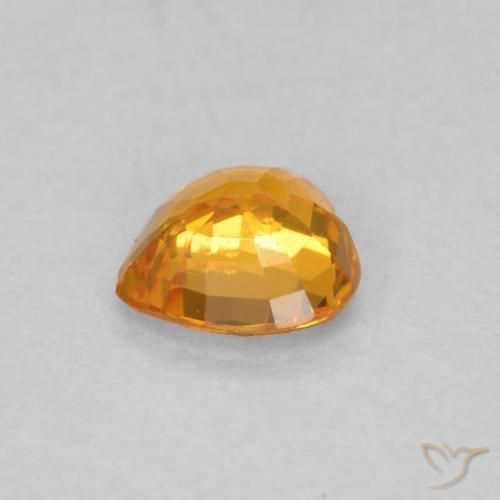 Zaffiro Miele arancione naturale da 0.44 ct, Cuore, VS
