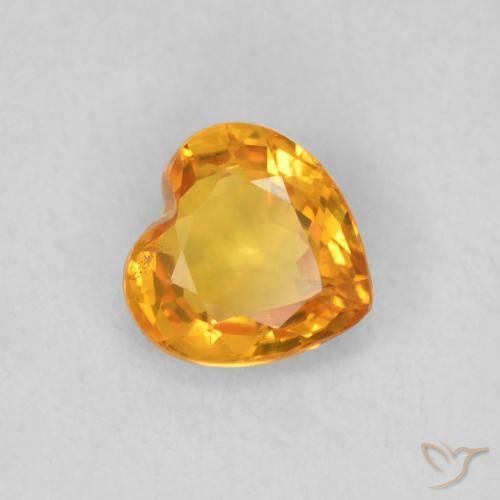 Zaffiro Albicocca Arancia naturale da 0.43 ct, Cuore, VS