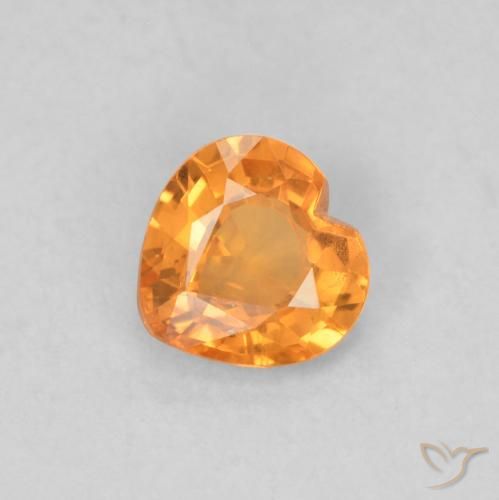 0.37ct Naturale Arancio Intenso Zaffiro, Cuore, VS