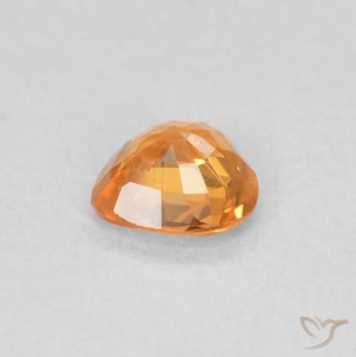 Zaffiro Arancio Intenso naturale da 0.37 ct, Cuore, VS