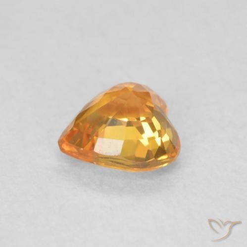 Zaffiro Arancione brillante naturale da 0.49 ct, Cuore, VS
