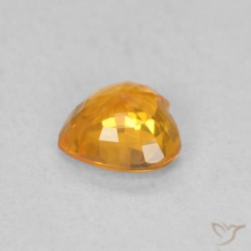 Zaffiro Arancione brillante naturale da 0.44 ct, Cuore, VS