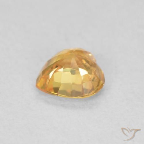Zaffiro Arancio chiaro-Oro naturale da 0.43 ct, Cuore, VS