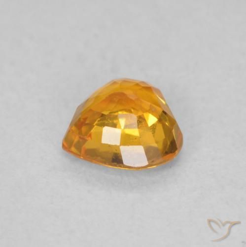 Zaffiro Arancione brillante naturale da 0.48 ct, Cuore, VS