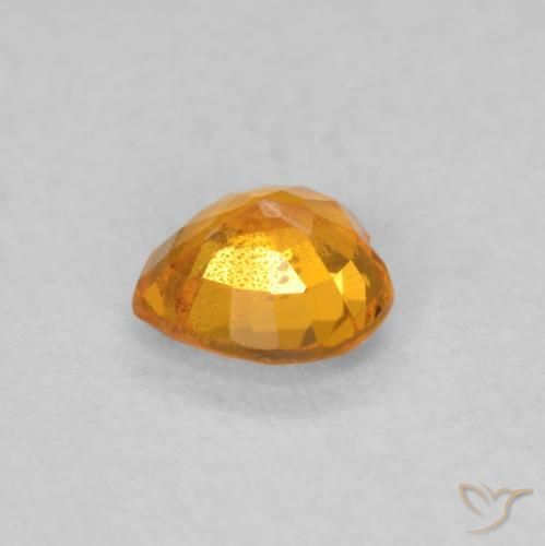 Zaffiro Arancio Intenso naturale da 0.40 ct, Cuore, VS