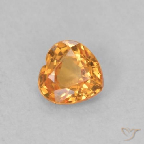 Zaffiro Albicocca Arancia naturale da 0.40 ct, Cuore, VS