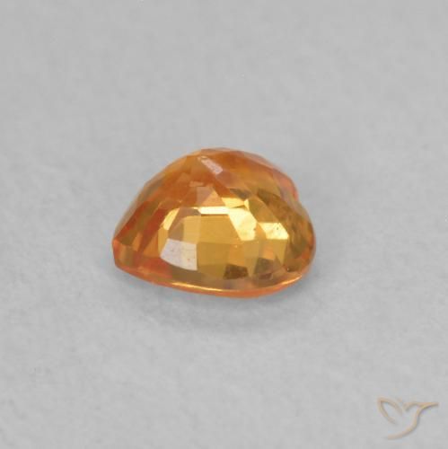 Zaffiro Albicocca Arancia naturale da 0.40 ct, Cuore, VS