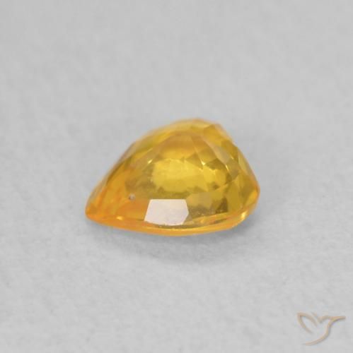 Zaffiro Arancio-Oro naturale da 0.41 ct, Cuore, VS