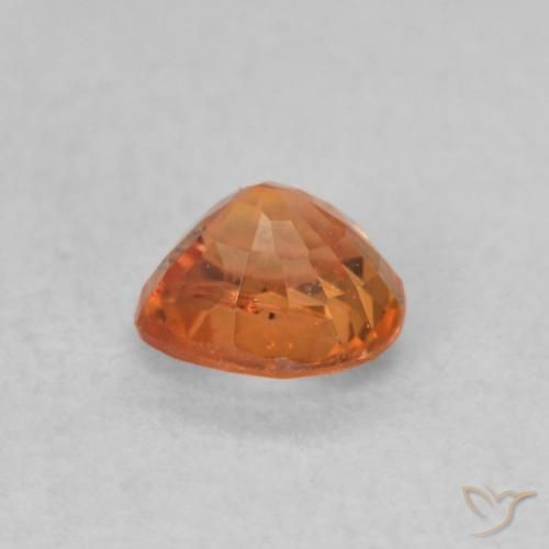 Zaffiro Arancia Fuoco naturale da 0.53 ct, Cuore, VS