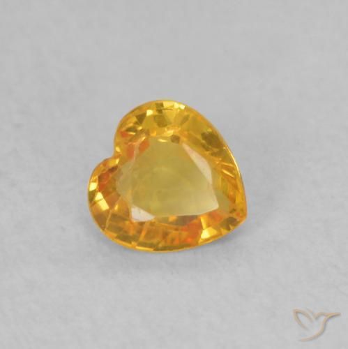Zaffiro Arancio Medio naturale da 0.32 ct, Cuore, VS