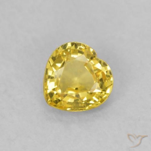 0.39ct Naturale Giallo Toscana Zaffiro, Cuore, VS