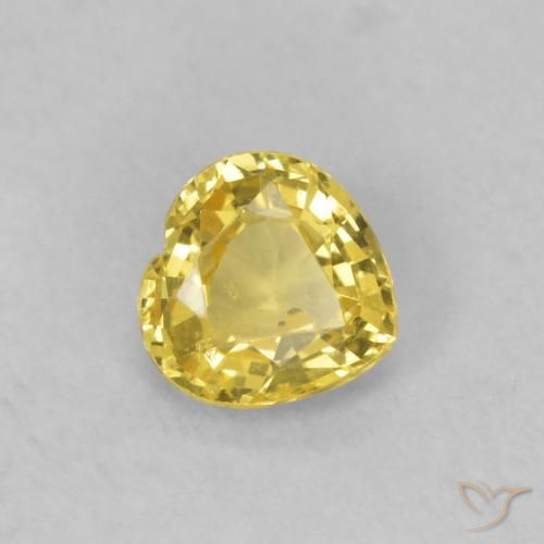 Zaffiro Giallo Toscana naturale da 0.39 ct, Cuore, VS