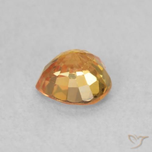 Zaffiro Arancione brillante naturale da 0.54 ct, Cuore, VS
