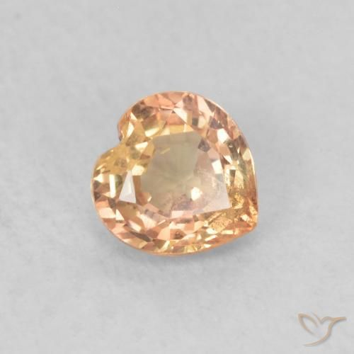 Zaffiro sidro d'arancia naturale da 0.46 ct, Cuore, VS