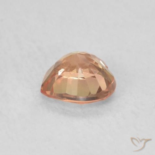 Zaffiro sidro d'arancia naturale da 0.46 ct, Cuore, VS