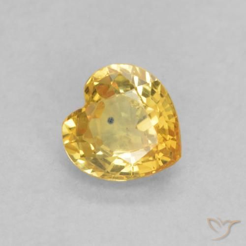 0.49ct Naturale Dorato Zaffiro, Cuore, VS