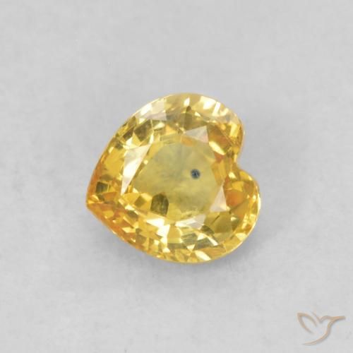 Zaffiro Dorato naturale da 0.49 ct, Cuore, VS
