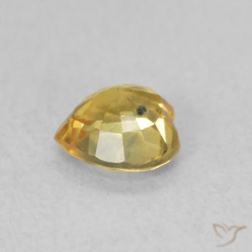 Zaffiro Dorato naturale da 0.49 ct, Cuore, VS