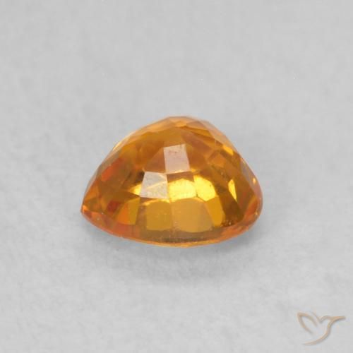 Zaffiro Arancio Medio naturale da 0.54 ct, Cuore, VS