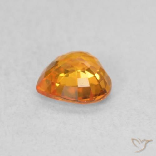 Zaffiro Arancione brillante naturale da 0.42 ct, Cuore, VS