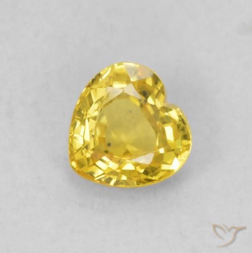 0.50ct Naturale Giallo medio Zaffiro, Cuore, VS