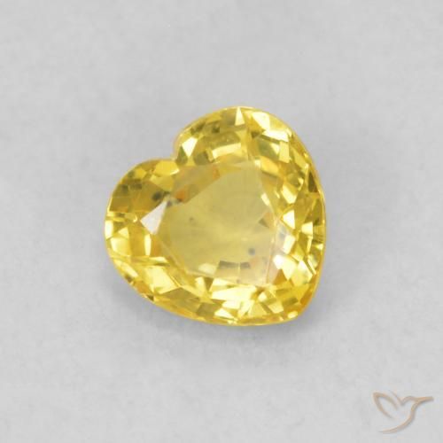 Zaffiro Giallo medio naturale da 0.50 ct, Cuore, VS