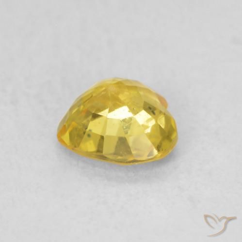 Zaffiro Giallo medio naturale da 0.50 ct, Cuore, VS