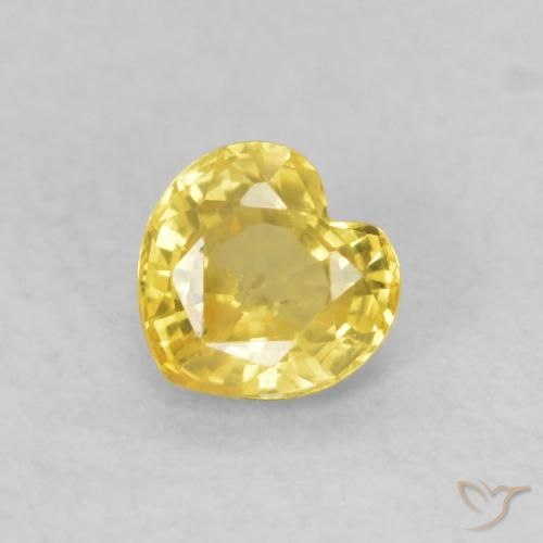 0.49ct Naturale Giallo medio Zaffiro, Cuore, VS