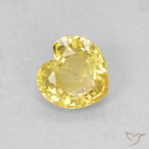 Zaffiro Giallo medio naturale da 0.49 ct, Cuore, VS