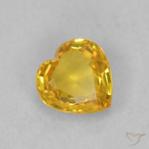 Zaffiro Dorato naturale da 0.48 ct, Cuore, VVS-VS