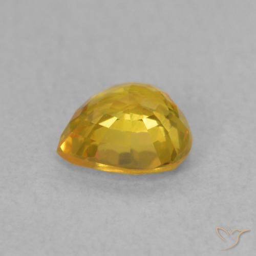 Zaffiro Dorato naturale da 0.48 ct, Cuore, VVS-VS