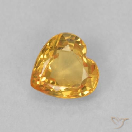 0.46ct Naturale Arancio-Oro Zaffiro, Cuore, VVS-VS