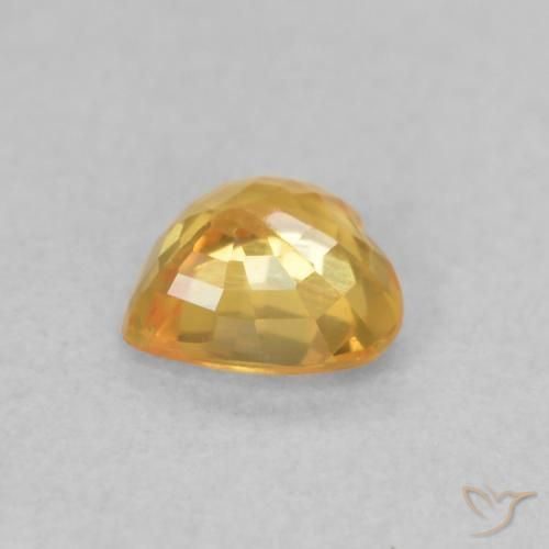 Zaffiro Arancio-Oro naturale da 0.46 ct, Cuore, VVS-VS