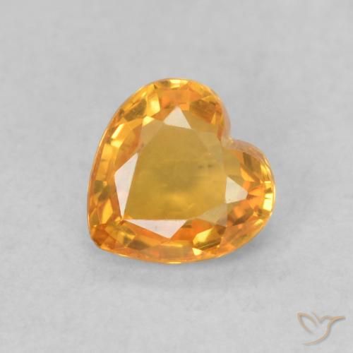 0.45ct Naturale Albicocca Arancia Zaffiro, Cuore, VVS-VS