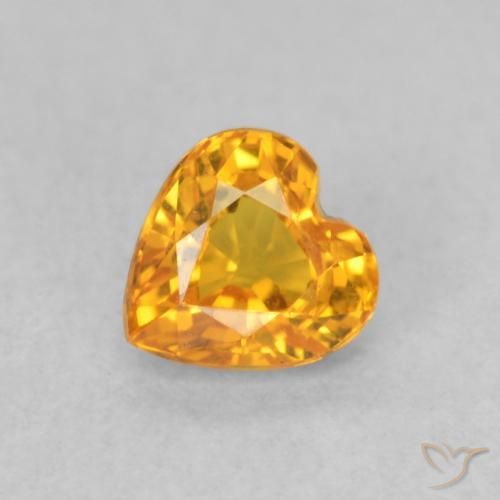 0.55ct Naturale Albicocca Arancia Zaffiro, Cuore, VVS-VS