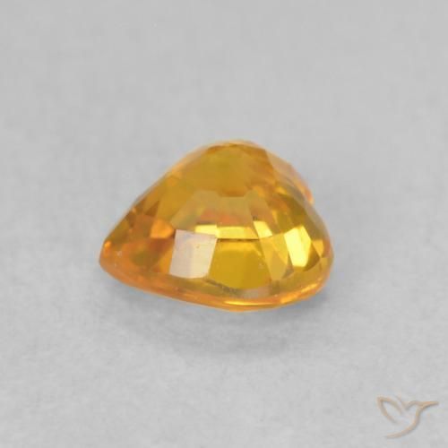 Zaffiro Albicocca Arancia naturale da 0.55 ct, Cuore, VVS-VS