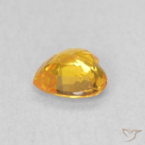 Zaffiro Oro brillante naturale da 0.39 ct, Cuore, VVS-VS