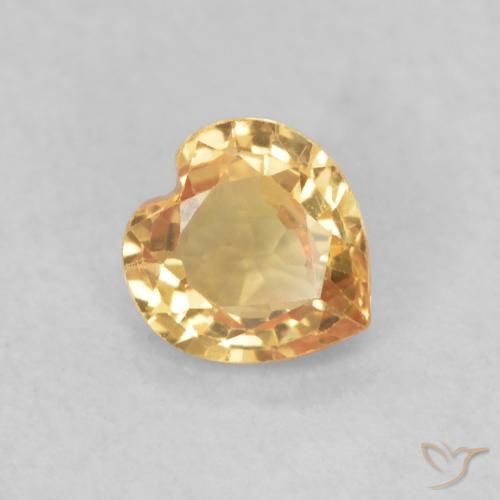 0.41ct Naturale Dorato Zaffiro, Cuore, VVS-VS