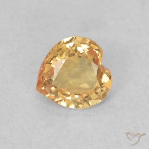 Zaffiro Dorato naturale da 0.41 ct, Cuore, VVS-VS