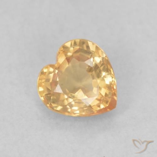 0.44ct Naturale Dorato Zaffiro, Cuore, VVS-VS