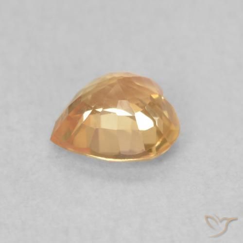 Zaffiro Dorato naturale da 0.44 ct, Cuore, VVS-VS