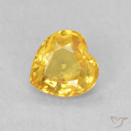 0.44ct Naturale Dorato medio Zaffiro, Cuore, VVS-VS