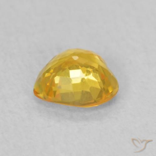 Zaffiro Dorato medio naturale da 0.44 ct, Cuore, VVS-VS