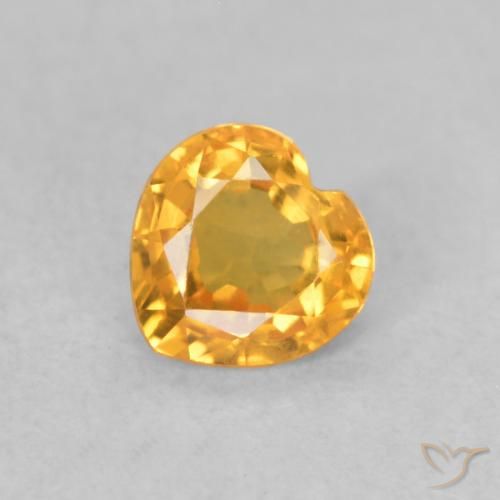0.40ct Naturale Arancio-Oro Zaffiro, Cuore, VVS-VS