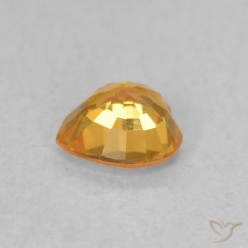 Zaffiro Arancio-Oro naturale da 0.40 ct, Cuore, VVS-VS