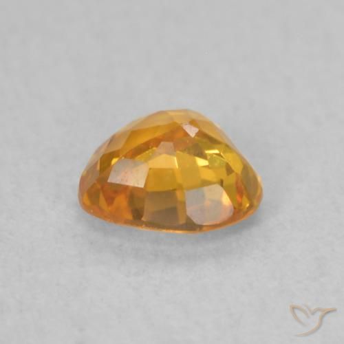 Zaffiro Arancio Scuro-Oro naturale da 0.51 ct, Cuore, VVS-VS