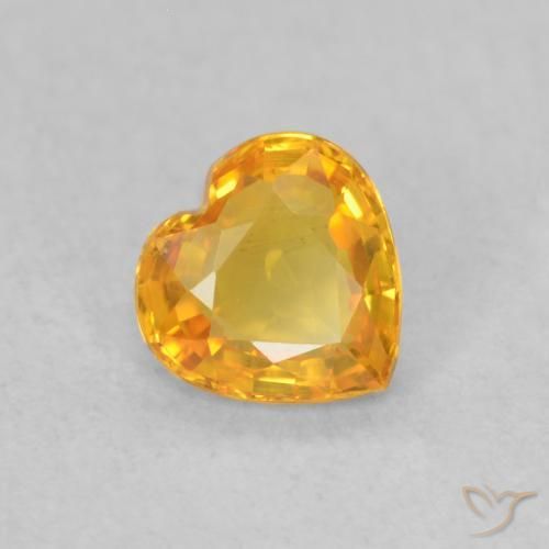 0.40ct Naturale Arancio-Oro Zaffiro, Cuore, VVS-VS