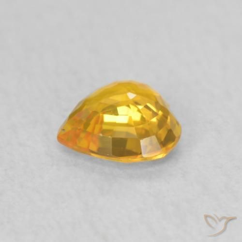 Zaffiro Arancio-Oro naturale da 0.40 ct, Cuore, VVS-VS