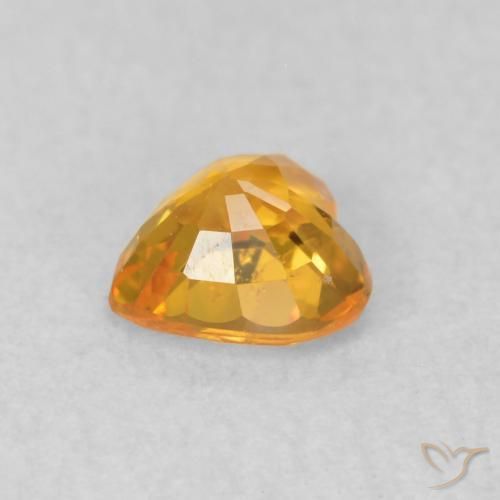 Zaffiro Arancio-Oro naturale da 0.48 ct, Cuore, VS