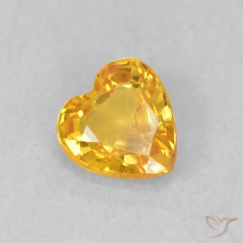 Zaffiro Arancio dorato naturale da 0.43 ct, Cuore, VS